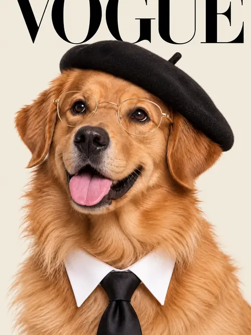 Perro en portada de revista